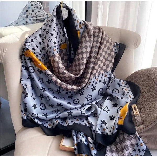 Design Silk Scarf (Black)
