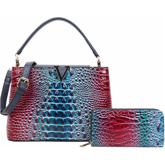 Betty W. Handbag Set (Blue)