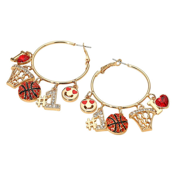 Number One Basketball Charm Hoops