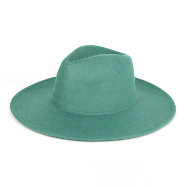 Wide Brim Fedora Hat (Turquoise)