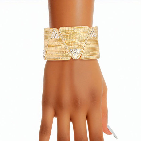 Triangle Stone Stretch Bracelet (Gold)