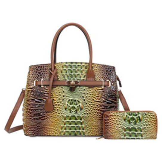 Laticia W. Handbag Set (Brown)