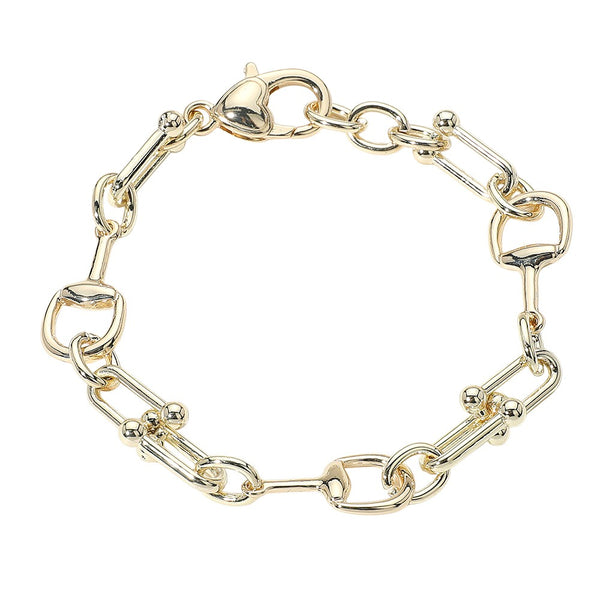 DY Inspired Horsebit Chain Link Bracelet (Gold)