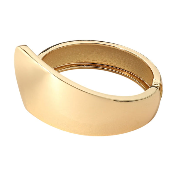 Chunky Geometric Hinged Bangle (Gold)
