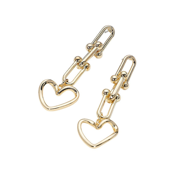 DY Inspired Heart Link Drop Earrings