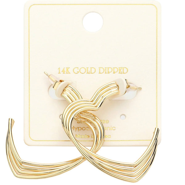 14K Gold Dipped Heart Hoops