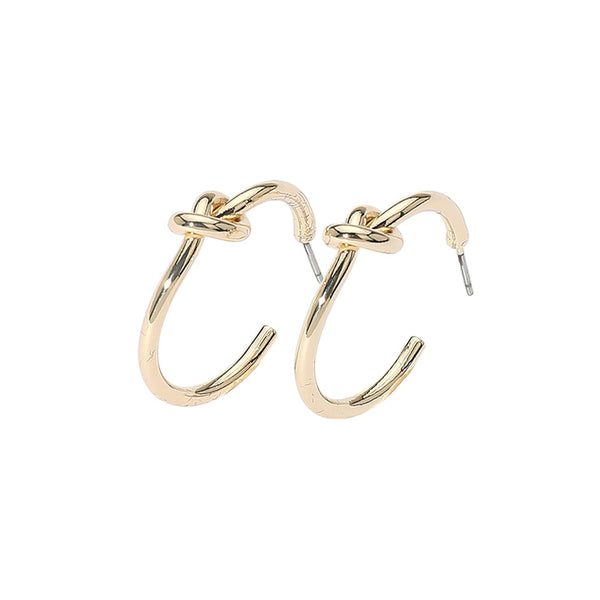 DY Inspired Knot Hoops (Gold)