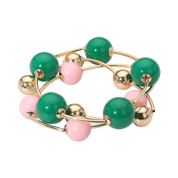 3 Strand Bold Beaded Layered Bracelets