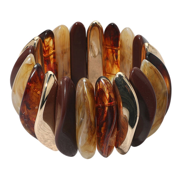 Celluloid Acetate Abstract Bracelet (Brown)