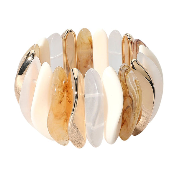 Celluloid Acetate Abstract Bracelet (White)