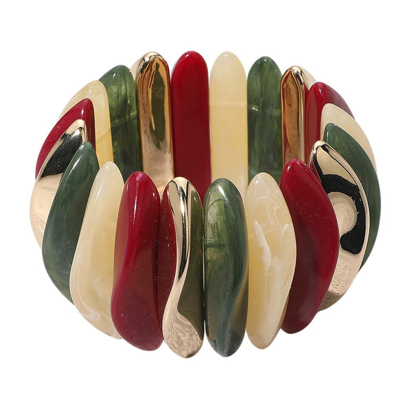 Celluloid Acetate Abstract Bracelet (Wine)