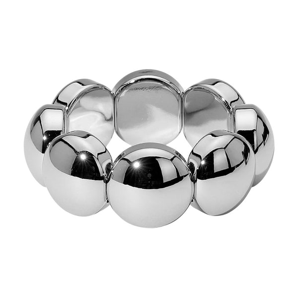 Dome Beaded Stretch Bracelet (Silver)