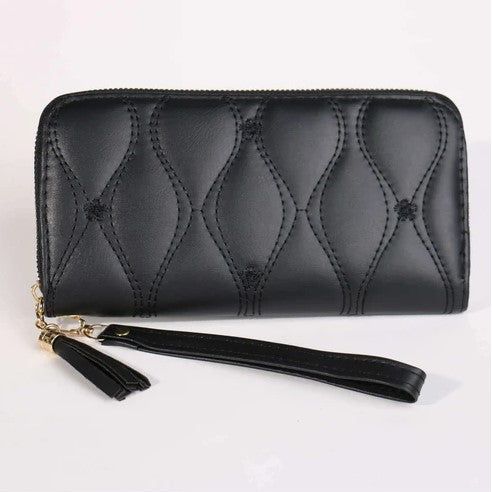Quilted Stitch Wallet (Black)