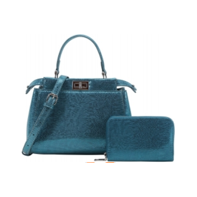 Sandra R. Handbag Set (Blue)