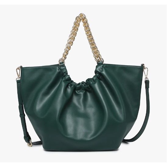Krystal H. Satchel Bag (Forest Green)