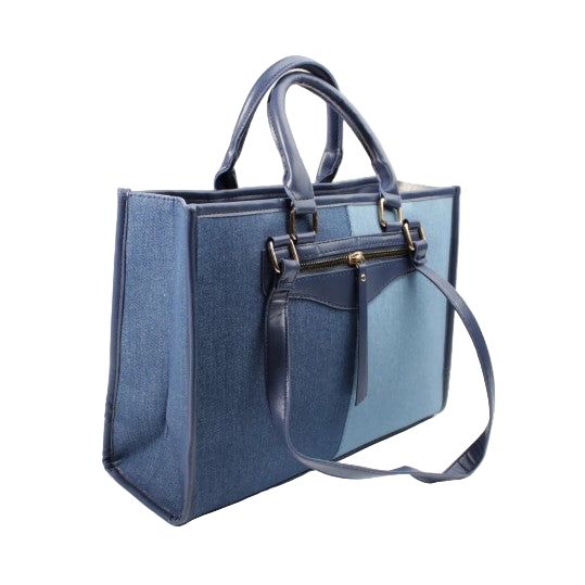 Valerie F. Tote Bag (Denim/Light Blue)