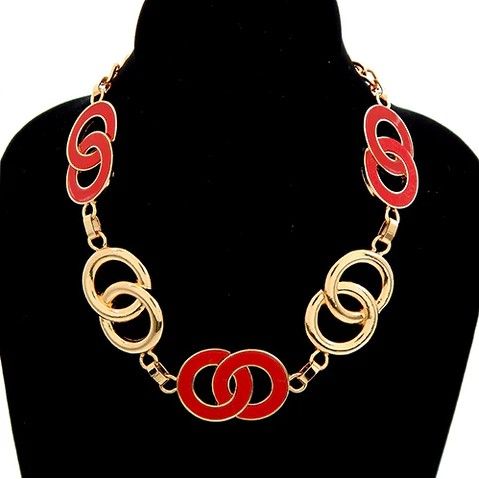 Fashion Infinity Chain Necklace (Gold/Red)