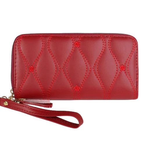 Quilted Stitch Wallet (Red)
