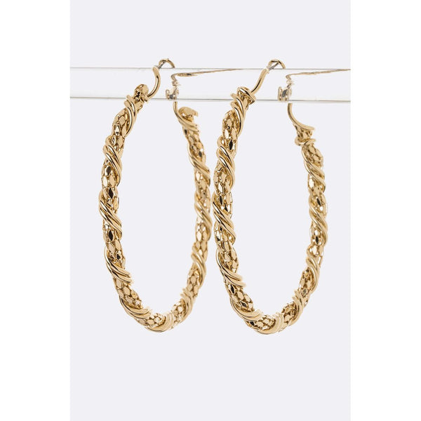 Twisted Chain Hoops (Gold)