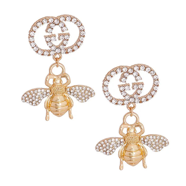 Inspired Bee Earrings (Gold)