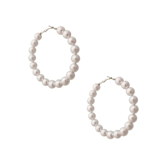 Pearl Ball Hoops